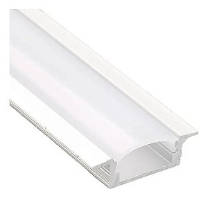 Perfil Alumínio Slim 25mm Branco Para Fita Led Embutir 2metros