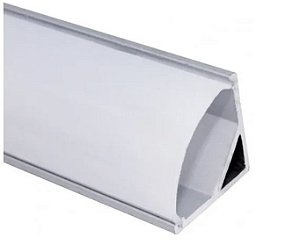 Perfil Alumínio Slim 16MM Branco Para Fita Led Sobrepor Canto 2 Metros