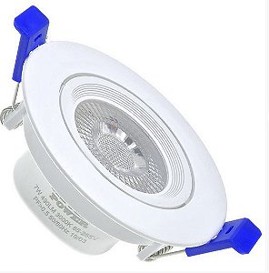 Spot 7W LED Dicróica Direcionavel Redondo Gesso Sanca De Embutir Branco Frio 6000k