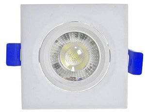 Spot 3W LED COB Dicróica Direcionavel Quadrado Gesso Sanca De Embutir Branco Quente 3000k