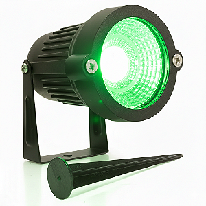 Luminária LED 3W Espeto De Jardim Cob Verde Prova D'água