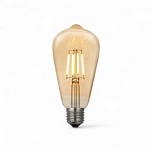 Lâmpada LED 4W ST64 Pera Vintage Carbon Filamento Branco Quente 2700k