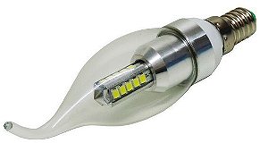 Lâmpada 4W LED Vela E14 Com Bico Lustres Branco Quente 3500k