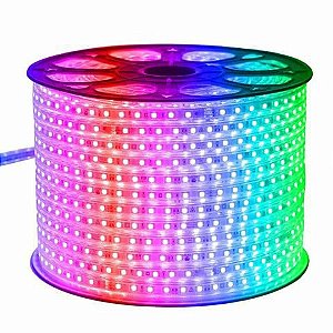 Fita LED 220v 5050 100 Metros RGB Multicolorido A prova D'Água