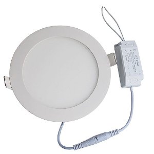 Luminária Plafon LED 3W 8x8 Redondo De Embutir Branco Frio 6000k