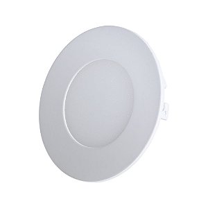 Luminária Plafon LED 3W 8x8 Redondo De Embutir Branco Quente 3000k