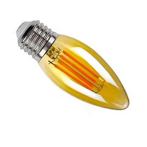 Lâmpada LED Vela 4W E27 Filamento Vintage Branco Quente 2700k