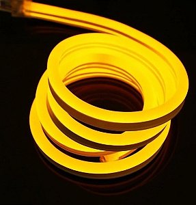 Perfil LED Flexível Sobrepor 120led / m 10x10 Rolo 50m Amarelo