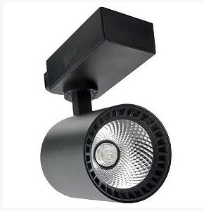 Spot 18W LED Preto para Trilho Eletrificado Branco Frio 6500K