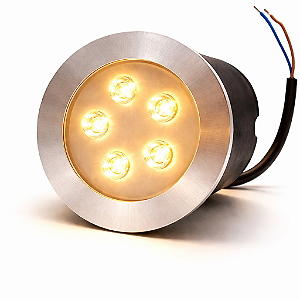 Spot Balizador LED 5W Embutir Para Chão Jardim, Piso e Escada Branco Quente IP67 A Prova D'Agua