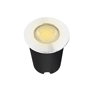 Spot Balizador LED 1W Embutir Para Chão Jardim, Piso e Escada Branco Quente IP67 A Prova D'Agua