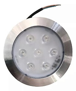 Spot Balizador LED 7W Embutir Para Chão Jardim, Piso E Escada Branco Frio IP67 A Prova D'Agua