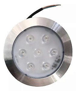 Spot Balizador LED 7W Embutir Para Chão Jardim, Piso e Escada Branco Quente IP67 A Prova D'Agua