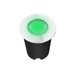 Spot Balizador LED 1W Embutir Para Chão Jardim, Piso e Escada Verde IP67 A Prova D'Agua