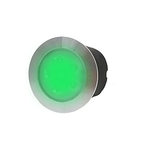 Spot Balizador LED 3W Embutir Para Chão Jardim, Piso e Escada Verde IP67 A Prova D'Agua