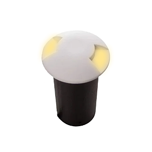 Luminaria Spot Balizador LED 1W de Chão e Piso Embutido 2 Fachos De Luz Branco Quente 3000k Branco
