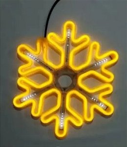 Painel Neon Com LED Floco De Neve 40x40 Branco Quente Efeito Snowfall