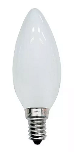 Lâmpada 7W LED Vela Leitosa E14 Branco Quente 3000K
