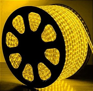 Fita Mangueira LED 100 Metros 3528 120 LEDs 110v Amarelo