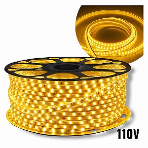 Fita Mangueira LED 100 Metros 3528 120 LEDs 110v Amarelo