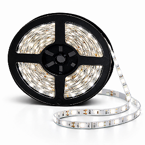 Fita LED 5 Metros 12v 3528 60 LEDs Branco Frio IP20 Sem Fonte