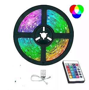 Fita LED 5 Metros 12v 3528 60 LEDs RGB Multicolorido IP20 Sem Fonte