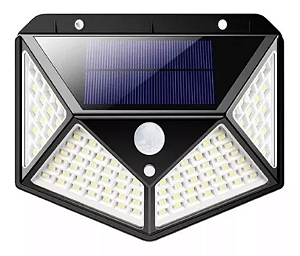Luminária Solar LED Arandela Solar De Parede Balizador Com Sensor 100 LEDs 3 Funções
