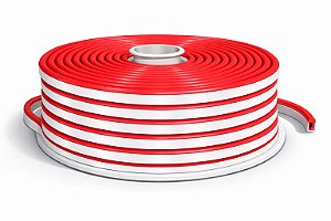Fita LED 50 Metros 12v Mangueira Flexível Neon Vermelho