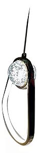 Lustre Pendente LED Cristal De Saturno Oval Gold Branco Quente 3000K