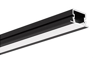 Perfil Preto Para Fita Led Embutir 2 Metros 10x10mm