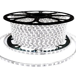 Fita Mangueira LED 100 Metros 3528 120 LEDs 220v Branco Frio 6000k