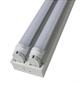 Luminária Sobrepor Calha Para Tubular 18W/20W 120cm 2x T8