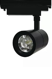 Spot 10W LED Preto para Trilho Eletrificado Branco Frio 6000k