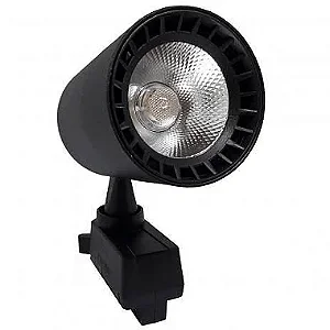 Spot 7W LED Preto para Trilho Eletrificado Branco Quente 3000k