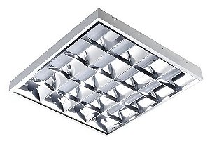 Luminária Sobrepor Aletada Para Tubular T8 60cm 4x9/10w