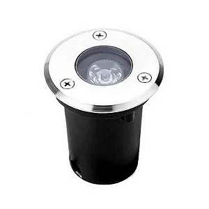 KIT 5 Spot Balizador LED 1W Embutir Para Chão Jardim e Piso Branco Quente IP67 A Prova D'Agua