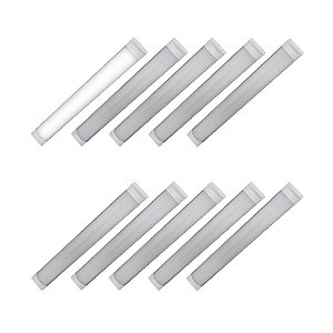 KIT10 Lâmpada Linear LED 72W/80W 240cm de Sobrepor Branco Frio 6000k