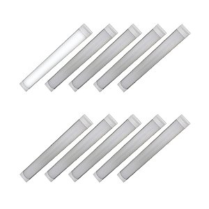 KIT 10 Lâmpada Linear LED 80W 240cm de Sobrepor Branco Frio 6000k