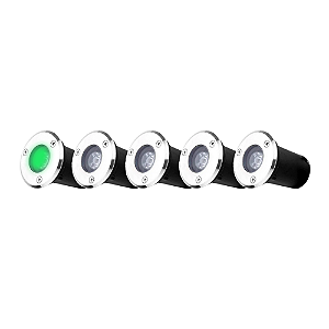 Kit 5 Spot Balizador LED 1W Embutir Para Chão Jardim e Piso Verde IP67 A Prova D'Agua