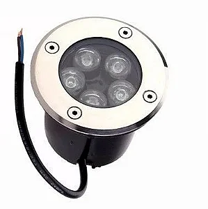 Kit 5 Spot Balizador LED 5W Embutir Para Chão Jardim e Piso Branco Frio IP67 A Prova D'Agua