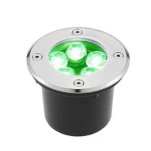 Kit 5 Spot Balizador LED 5W Embutir Para Chão Jardim e Piso Verde IP67 A Prova D'Agua