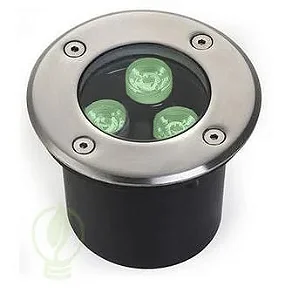 Kit 5 Spot Balizador LED 3W Embutir Para Chão Jardim e Piso Verde IP67 A Prova D'Agua