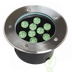 Kit 5 Spot Balizador LED 9W Embutir Para Chão Jardim e Piso Verde IP67 A Prova D'Agua