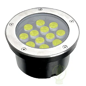 Kit 5 Spot Balizador LED 12W Embutir Para Chão Jardim e Piso Branco Quente IP67 A Prova D'Agua