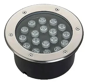 Kit 5 Spot Balizador LED 18W Embutir Para Chão Jardim e Piso Branco Quente IP67 A Prova D'Agua