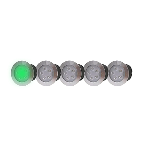 Kit 5 Spot Balizador LED 5W Embutir Para Chão Jardim, Piso e Escada Verde IP67 A Prova D'Agua