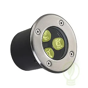 Kit 5 Spot Balizador LED 3W Embutir Para Chão Jardim e Piso Branco Quente IP67 A Prova D'Agua