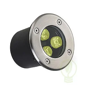 Kit 10 Spot Balizador LED 3W Embutir Para Chão Jardim e Piso Branco Quente IP67 A Prova D'Agua