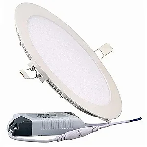 Kit 20 Luminária Plafon LED 25W 30x30 Redondo Embutir Branco Frio 6000k
