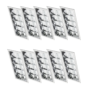 KIT 10 Luminária Comercial Aletada Embutir Para Tubular T5 60cm 2x 9/10w